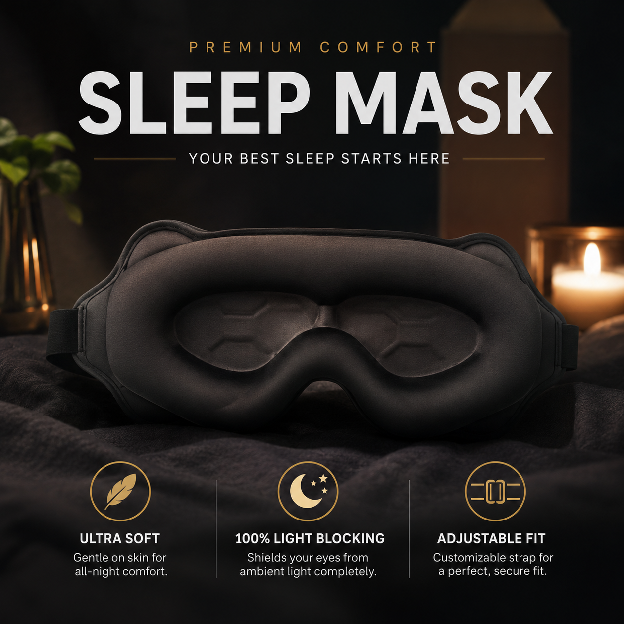BELLAUMEE light-blocking sleep mask