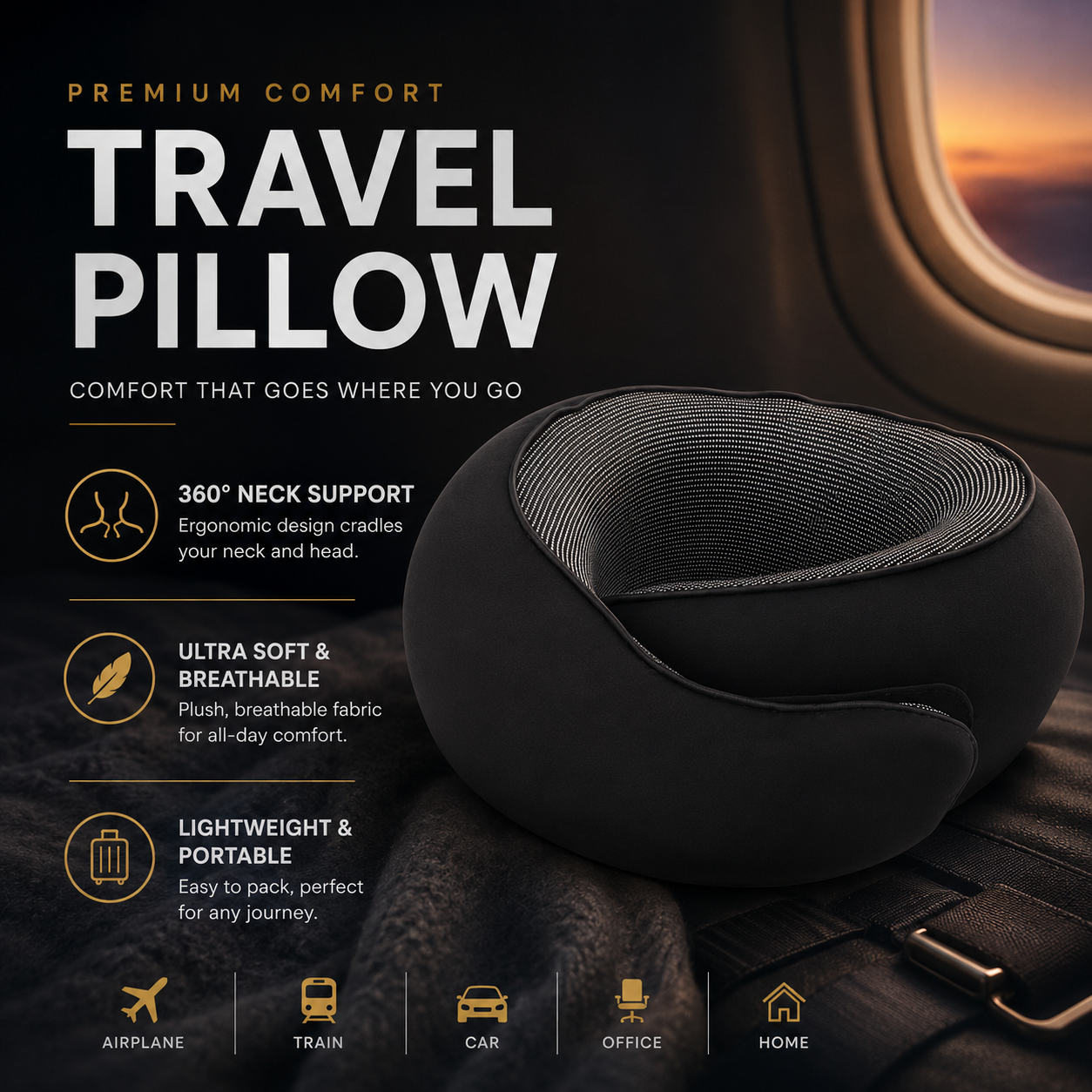 BELLAUMEE ergonomic travel pillow